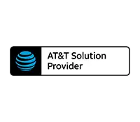 AT&T Solution Provider badge featuring the blue globe logo beside the text 'AT&T Solution Provider'.